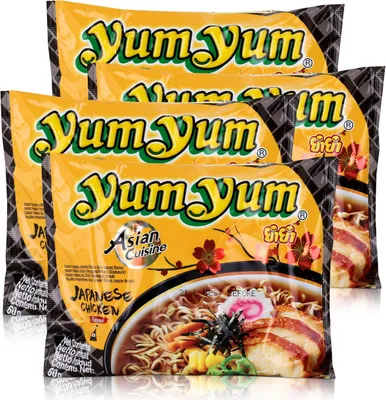 Produktbild von Yum Yum Instant Nudeln Japanese Chicken 60g - Fertiggericht (4er Pack)