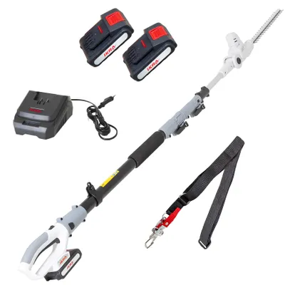 Productafbeelding van IKRA Accu-telescoop heggenschaar ICPH 2040 | 20V | 40 cm snijlengte | 18 mm takdikte | Werkhoogte tot 4 m | 2 x accu (2,0 & 2,5 Ah) & snellader