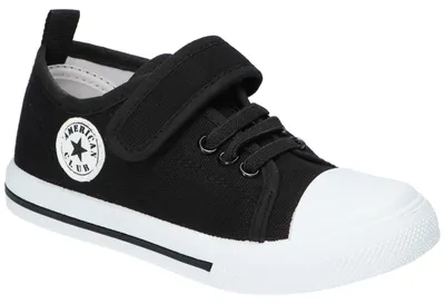 Produktbild von American Club TEN176 Kinder Turnschuhe mit Klettverschluss leichte Sneaker mit Leder-Einlegesohle, Schwarz 27