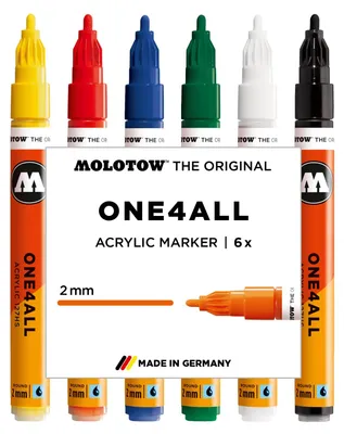 Image de MOLOTOW MO200810 MOLOTOW One4All Acrylstifte farbsortiert 2,0 mm, 6 St.