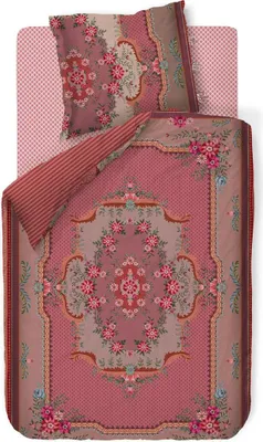 Produktbild von Pip Studio Perkal-Baumwolle-Bettwäsche-Garnitur Pip Chique Farbe Rosa Größe 155 x 220 cm + 1x 80 x 80 cm AL