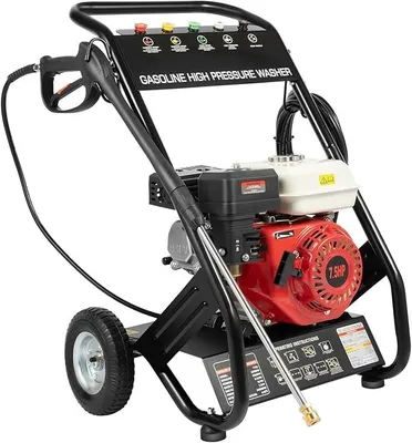 Produktbild von Benzin Hochdruckreiniger 2200 PSI, 4-Takt Terrassenreinger, 7.5HP Hochdruckreiniger mit Benzinmotor für Reinigung Decks, Höfen, Gehwegen und Autos
