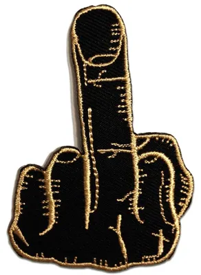 Obrázok produktu pre Fuck Finger - Záplata, nažehľovačka, nažehľovací obrázok, nášivka, nažehľovačka, veľkosť: 8,3 x 6,4 cm