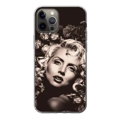 Produktbild von MuchoWow® Handyhülle Schutzhülle Hülle für iPhone 12 Pro Frau - Blumen - Schmetterling Silikon Softcase Handy Hülle - Abdeckung