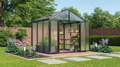 Productafbeelding van Vitavia kas "Zeus Comfort 6200", zwart, 6,2 m², 16 mm verzinkt staal