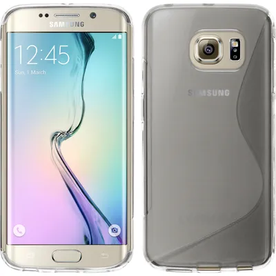 Produktbild von PhoneNatic Case kompatibel mit Samsung Galaxy S6 Edge - clear Silikon Hülle S-Style + flexible Folie