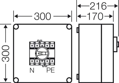 Produktbild von HENSEL HENS Mi-Lastschaltergehäuse Mi Mi 7213 7213, 100A, 3polig + PE + N Mi 7213