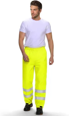 Produktbild von Regenhose, orange und gelb, winddicht, für Fahrrad