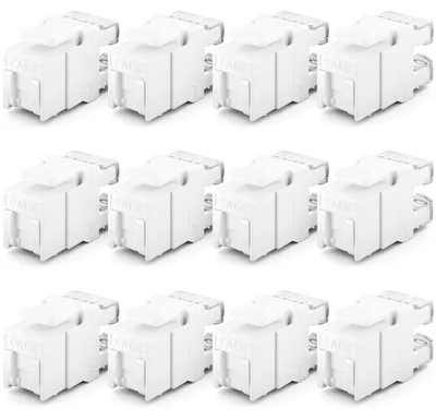 Produktbild von deleyCON CAT6 Keystone Jack Modul RJ45 1 Gbit/s, 12 Stück - Weiß