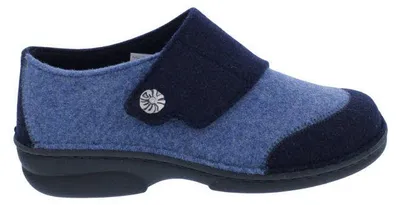 Produktbild von Berkemann Hausschuh Jarla 3558-148, Filz, Blau und Dunkelblau, Klettverschluss, Fußbett zum Wechseln 37 1/2