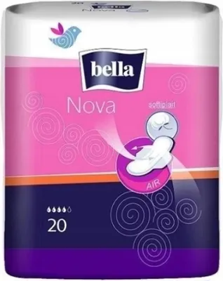 Image de Serviettes hygiéniques Bella Nova pour femmes - Protection ultra-absorbante avec ailettes, 20 pièces