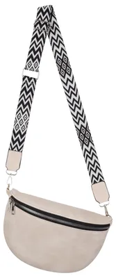 Produktbild von Bauchtasche (76232) Umhängetasche Crossbody-Bag Hüfttasche Kunstleder Italy-Design BEIGE
