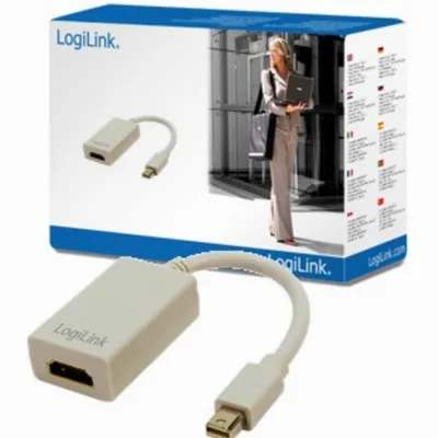 Produktbild von LogiLink CV0036A, Mini DisplayPort, HDMI A, Männlich/Weiblich, 0,1 m, Grau