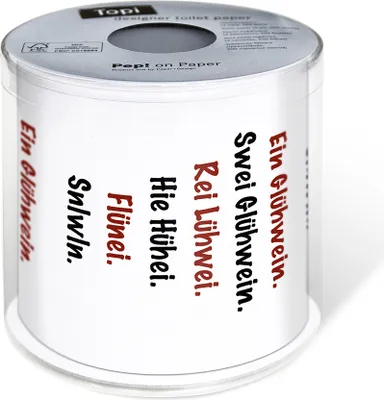 Produktbild von bedrucktes Toilettenpapier - GlÃ1/4hwein