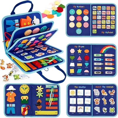 Produktbild von Beschäftigungsbrett 7-1 für Kleinkinder ab 2 Jahren – Aktivititätsbrett – Sensorisches Montessori-Spielzeug für Babys