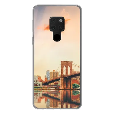 Produktbild von MuchoWow® Handyhülle Schutzhülle Hülle für Huawei P40 Lite New York - Brooklyn - Brücke - Sonnenuntergang Silikon Softcase Handy Hülle - Handy