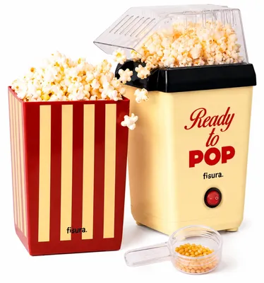 Heißluft-Popcornmaschine 900 W, 2 L Eimer, rot-weiß
