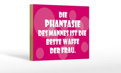 Produktbild von Holzschild Spruch 18x12cm Beste Waffe der Frau