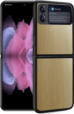 Produktbild von Für Samsung Galaxy Z Flip3 5G Edelstahl Etuis Handy Tasche Hülle Gold Cover Neu