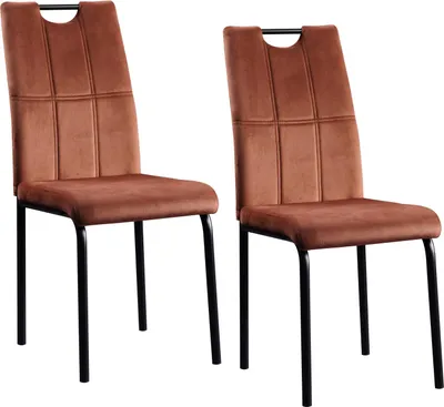 Produktbild von 2er Set Samtstühle Denton mit Ziernähten, H96,5 x B41,5 x T52,5 cm, Sitzhöhe 47 cm