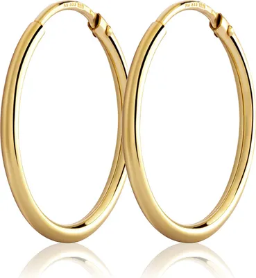 Produktbild von Paar 20mm Creolen 333 Gelbgold 8 Karat gold Ohrringe 1,5mm starke Goldohrrige