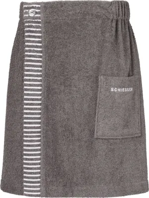 Produktbild von Schiesser Frottier Saunakilt Rom für Herren | 100% Baumwolle aus nachhaltiger Produktion | weich, saugstark, 3-fach weitenverstellbar | 46-54  | Dunkelgrau | Anthrazit