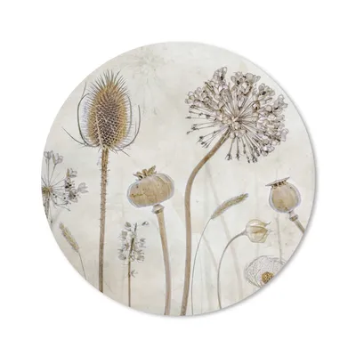 Produktbild von MuchoWow® Mauspad Mousepad Blumen - Aquarell - Stilleben - Braun - Vintage 20x20 cm - Mousepads - Maus Mat - Pad - Mausunterlage - Schreibtischmatte