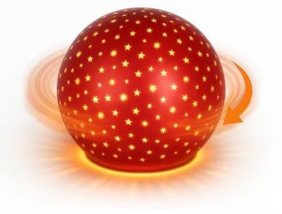 Zdjęcie produktu dla formano LED Kula dekoracyjna obrotowa czerwona 15 cm szklana kula timer 6h/18h dekoracja świąteczna