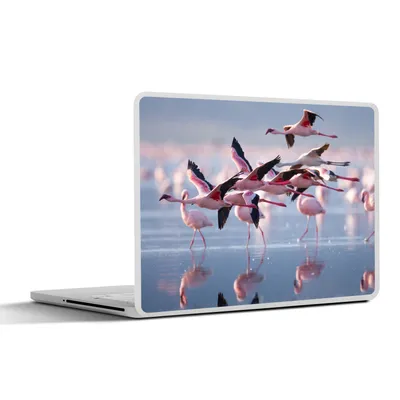 Produktbild von MuchoWow® Laptop Aufkleber Sticker Cover Flamingo - Vogel - Wasser - Rosa 36.5x27.5 cm - Laptop-Sticker