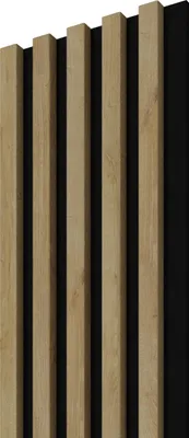 Produktbild von STEGU Linea Silento Akustikpaneele Holz 265x24,5 cm Eiche/Schwarz Holzpaneele MDF
