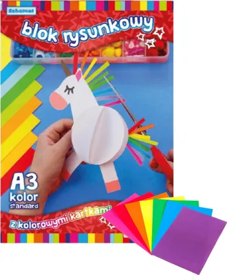 Zdjęcie produktu dla SCHEMAT Blok Rysunkowy A3 Kolorowy Dla Dzieci Do Szkoły