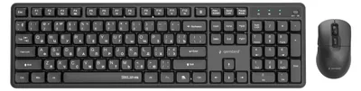 Produktbild von Gembird KBS-WMS-01-CYRL Silent Key Pro Business kabelloses Desktop-Set schwarz RU-Layout