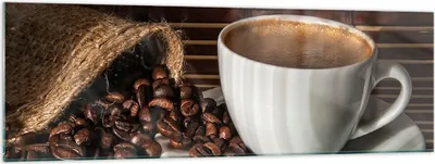 Produktbild von Bilder auf glas - Aroma Kaffee Getreide - 160x50cm - Glasbilder - Wandbilder - Kunstdruck - zum Aufhängen bereit - Wanddekoration aus Glas - Glas Bilder - Wandbild auf Glas - GAB160x50-2382