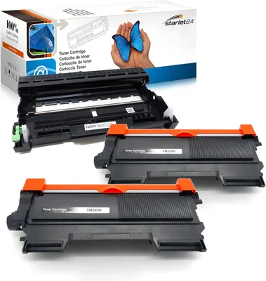 Produktbild von 2X Toner + 1X Trommel kompatibel mit Brother DCP-7055, 7060D, MFC-7360N, 7860DW, HL-2130, 2240D, 2270DW, FAX-2840 – Ersatz für TN2220 & DR2200