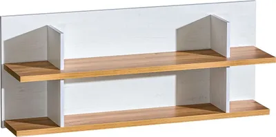 Produktbild von Hängeregal / Wandregal Panduros 11, Farbe: Kiefer Weiß / Eiche Braun - Abmessungen: 50 x 122 x 26 cm (H x B x T)