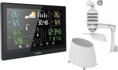 Image de Station Météo Professionnelle Inovalley SM57PRO, Écran Couleur Tactile, Prévisions Météorologiques, Température Humidité Intérieure Extérieure