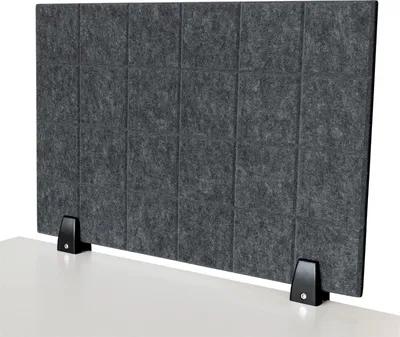 Produktbild von Trennwand-Set imstande, 1x Akustik-Trennwand 60x40cm grau, 1x Clip schwarz, 2er-Pack