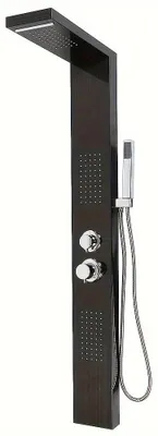 Imagen del producto de Mampara de ducha de acero inoxidable - Panel de ducha - Mampara de ducha de vidrio - Cabina de ducha - Puerta de ducha - 130 cm de altura
