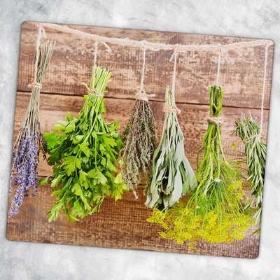 Produktbild von Glas-Herdabdeckplatten Glaskeramikkochfeld-Abdeckung Spritzschutz Glas 60 cm x 52 cm - Die Trauben Von Kräutern