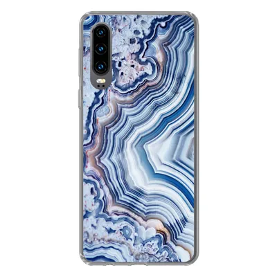 Produktbild von MuchoWow® Handyhülle Schutzhülle Hülle für Huawei P30 Natursteine - Abstrakt - Chic Silikon Softcase Handy Hülle - Kartenbesitzer