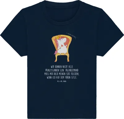 Produktbild von Mr. & Mrs. Panda Babyshirt Einhorn Prinzessin 0. - 6. Monat - French Navy - Geschenk, Geburtstag, , T-Shirt, Baby Shirt, Geburtstagsgeschenk, Top, Unicorn