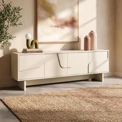 Produktbild von FLORA TV-Schrank, beige, 160 cm, 4 Türen, Melamin-Oberfläche