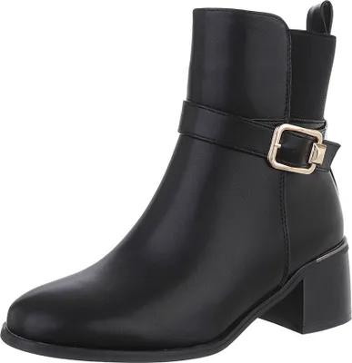 Produktbild von Ital-Design Damen Stiefeletten Klassische Stiefeletten  Textiloptik, Lederoptik Klassische Stiefeletten 87214634 Schwarz Gr.  37