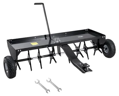 Produktbild von VEVOR Anhängbarer Plug-Aerator, 40-Zoll Anhängbarer Rasenplug-Aerator mit Universalanhängerkupplung, Anhängbarer Aerator mit abwechselnd angeordneten Eisenstacheln, Rasen-Aerator für Gärten, Rasenflächen, Bauernhöfe, 48 Zoll