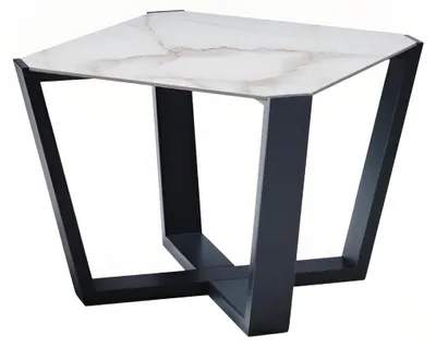 Produktbild von Grauer Rechteckiger Couchtisch Designer Marmorplatte Metallgestell