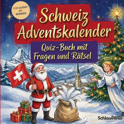 Produktbild von Schweiz-Adventskalender: Quiz-Buch mit Fragen und Rätsel