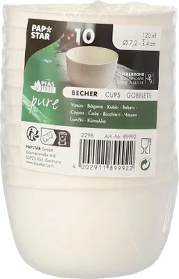 Produktbild von PAPSTAR Zuckerrohr-Schalen "pure" rund 120 ml 10er