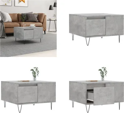 Produktbild von vidaXL Couchtisch Betongrau 55x55x36,5 cm Holzwerkstoff - Couchtisch - Couchtische - Beistelltisch - Sofatisch