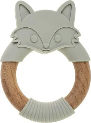 Produktbild von Holz-Silikon-Beißring - Grey Fox / Bocioland