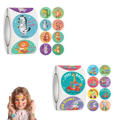 1000 Sticker für Kinder, Tiermotive, Belohnungssticker für Lehrer